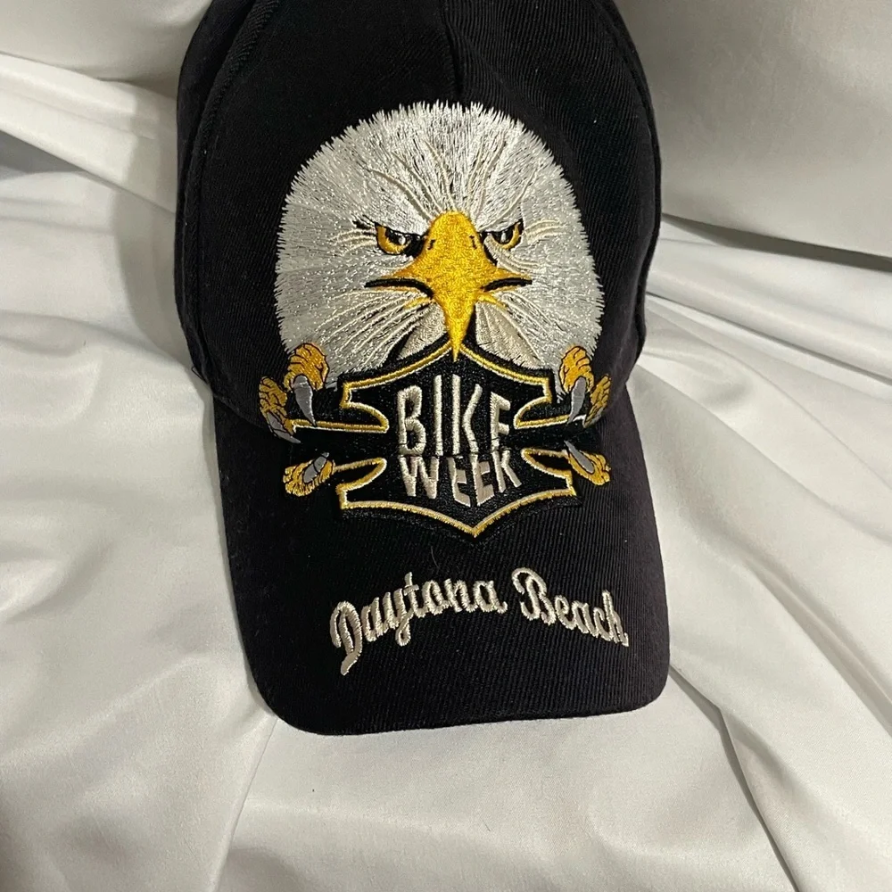 Daytona Beach Bike Week Black with Eagle and Claws Embroidered Cap